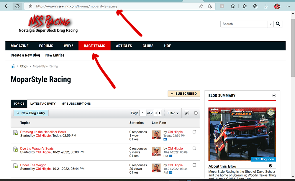 All NSS Racing Members Can Have a Free Team Blog